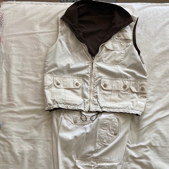 Ralph Lauren Capri Pants Size 12 + Women's Reversible Large Matching Vest - Picture 3 of 4